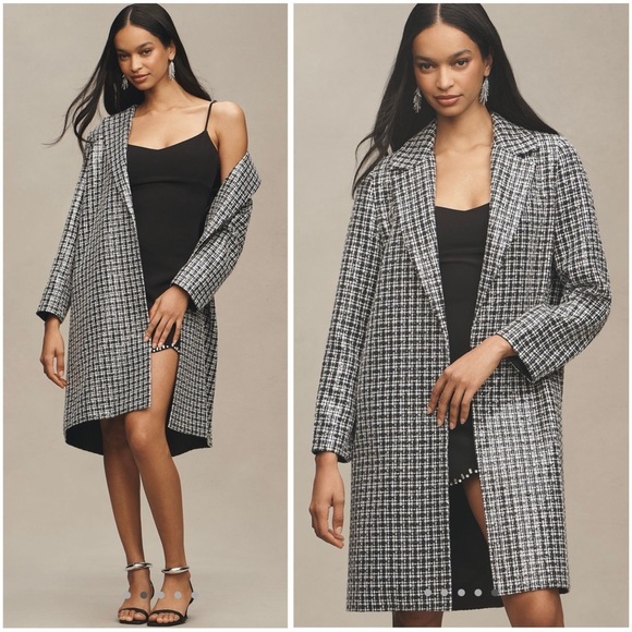 Anthropologie Jackets & Blazers - Anthropologie Black and White Tweed Coat